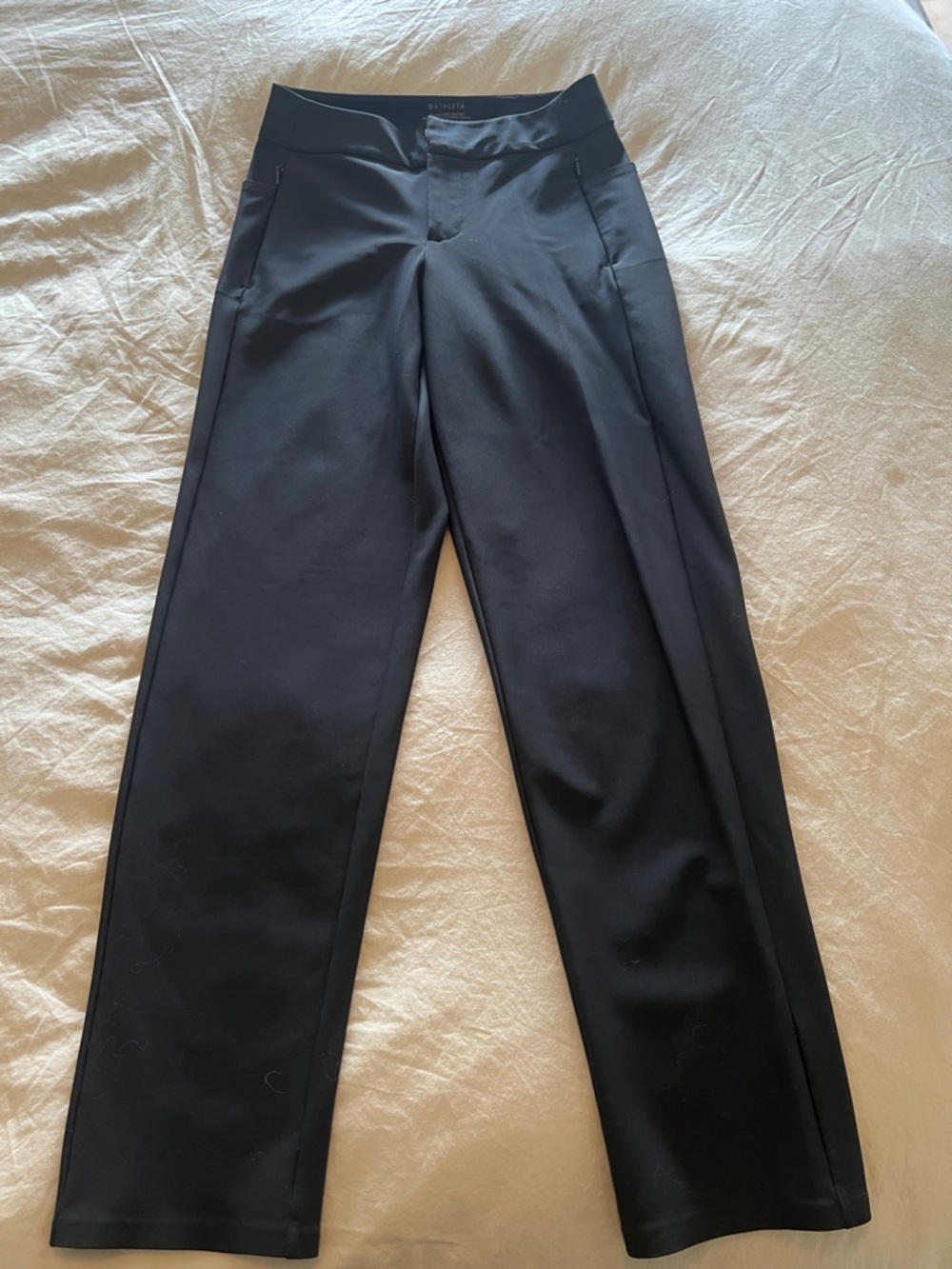 Athleta Black Ankle-Length Straight-Leg Performance Pants